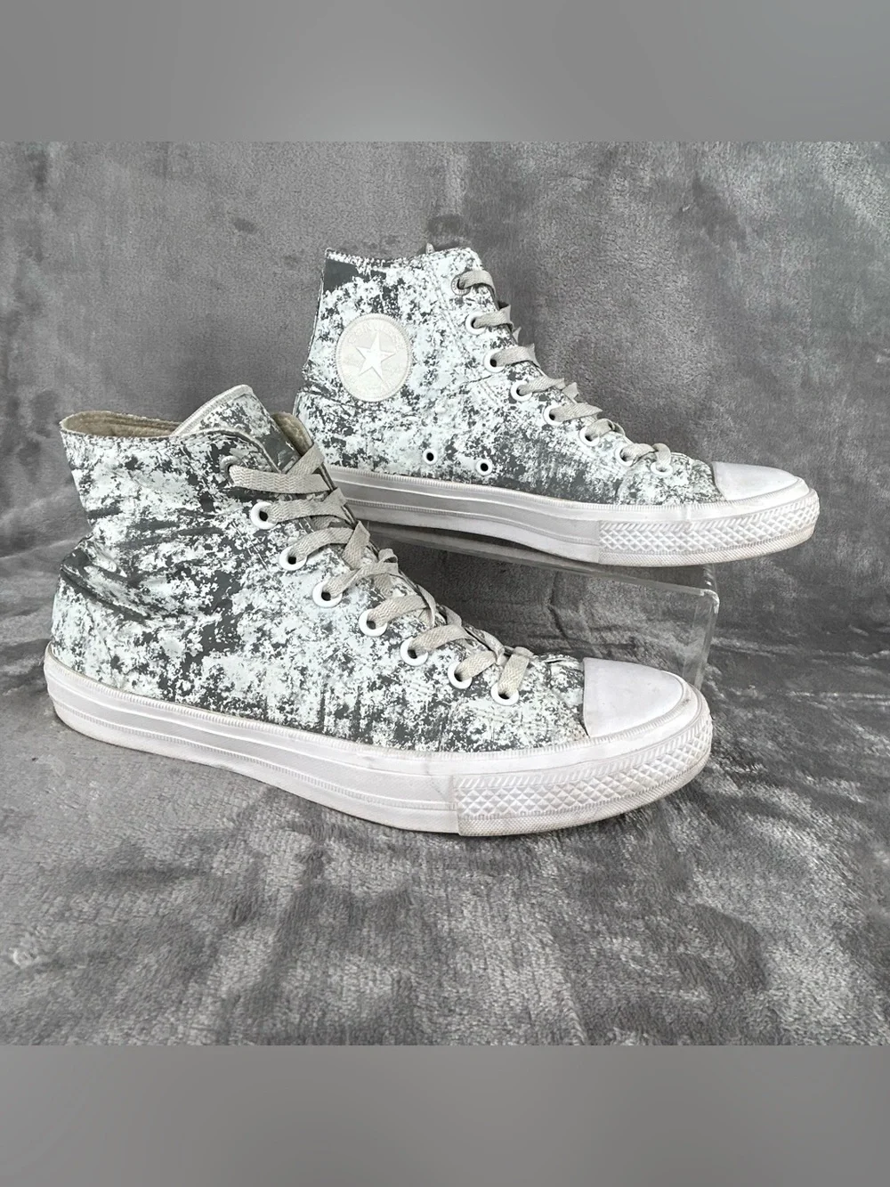 Converse All Stars Chuck Taylor II Lunarlon Mens 9.5 W 11 Gray Reflective Hi Top